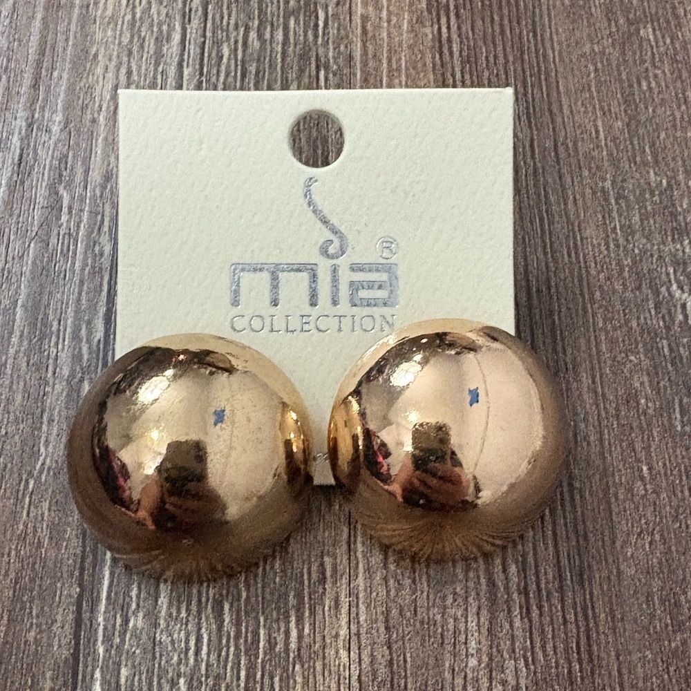 Mia Collection Copper Toned Circle Studded Earrings Fashion Jewelry Classic